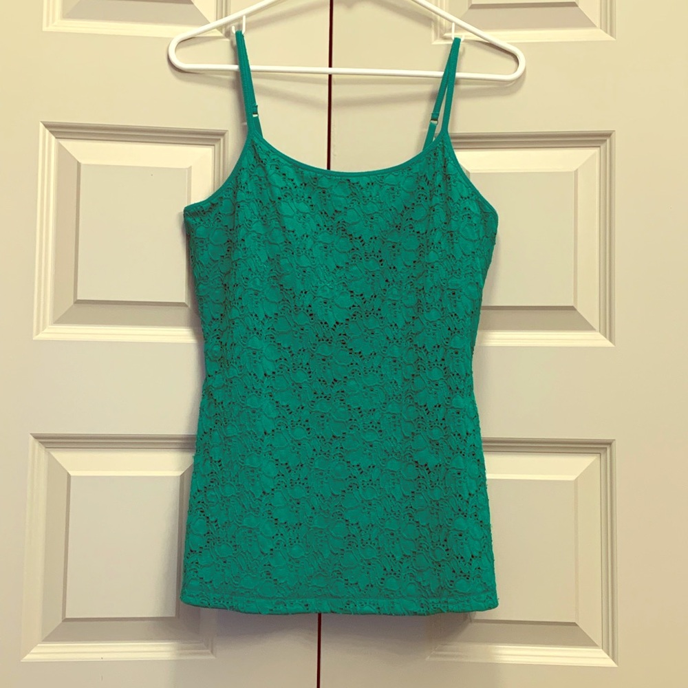 Express Green Lace Cami Tank, Size L